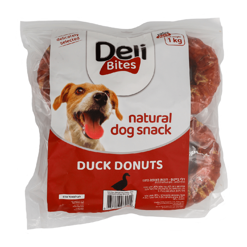 דונות מצופה ברווז לכלב 1 ק"ג (4 יח')