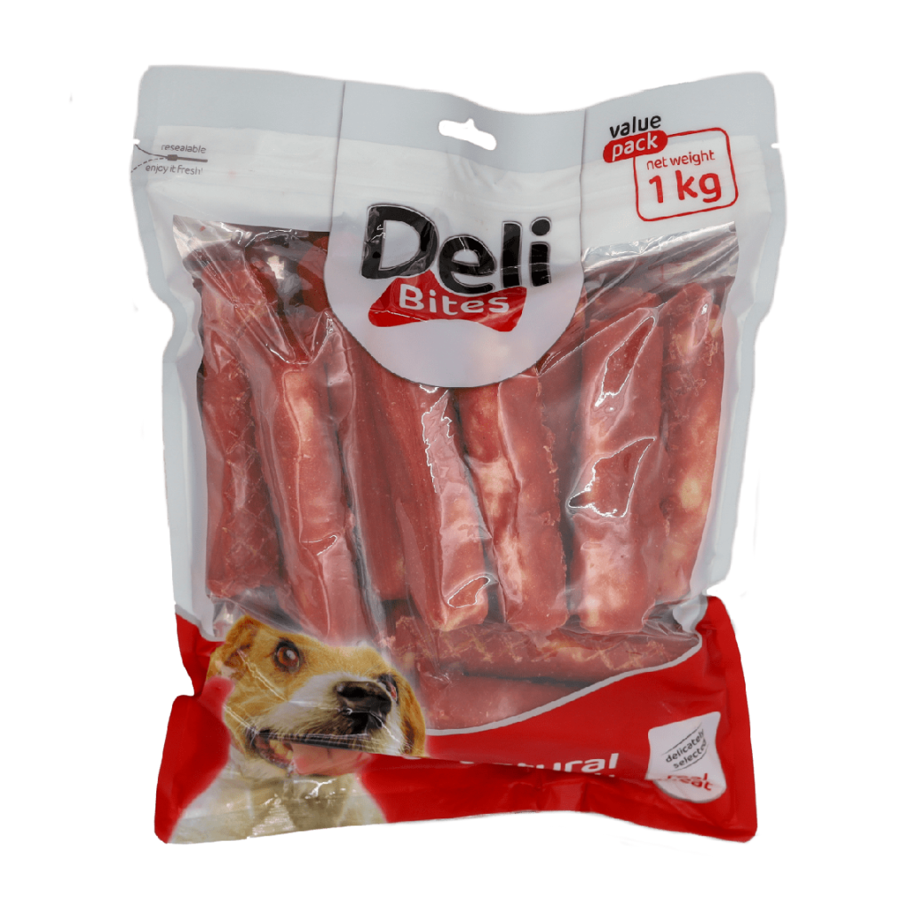 רול לעיסה לכלב- מצופה ברווז 5"- 1 ק"ג